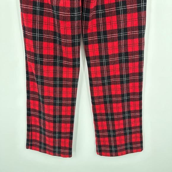 Brandy Melville Women's Red Plaid High Waist‎ Pants Made in Italy - Picture 10 of 14